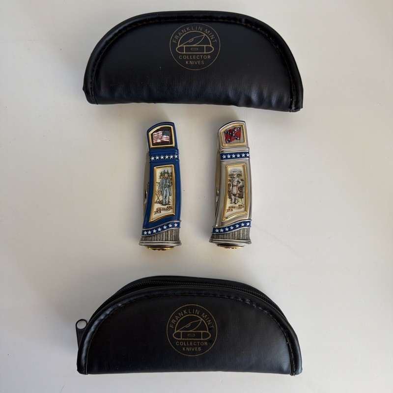 Franklin Mint Collectors Knifes Lot Of Two Civil War U.S. Grant And Robert E Lee