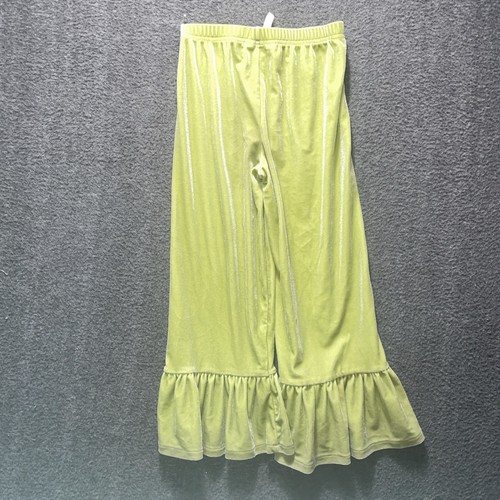 Matilda Jane Lime Green Velvet Big Ruffles Ruffle Pants Girls Size 6 Summery Fun - Picture 9 of 9