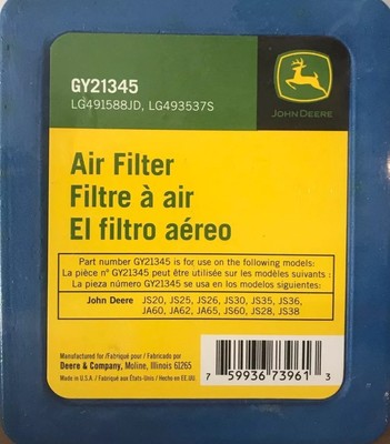 John Deere Air Filter - GY21345 fits many John Deere Models - NEW OEM Filter
