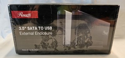 ROSEWILL 3.5'' SATA to USB External Enclosure RX35-AT-SU BLK/SLV~ NEW SEALED