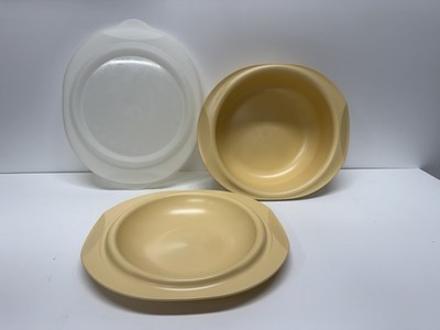 Tupperware Ovenworks Ultra Pro 2 Qt. Round Casserole Oven Microwave #3654 Gold
