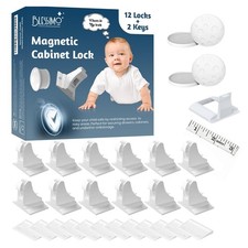 Blessimo  12 Pack Magnetic Cabinet Locks Baby Proofing with 12 locks and 2 K...
