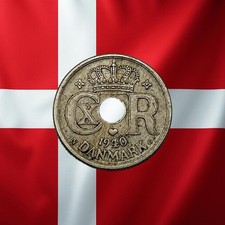1940 Denmark 10 Ore - Combined Ship