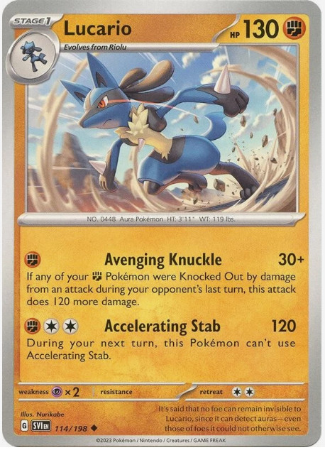 Lucario - 114/198 - Non Holo - Scarlet & Violet - NM/M
