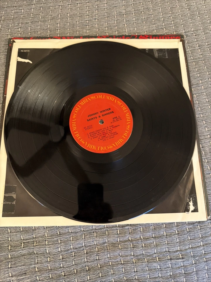 Johnny Winter- Saints & Sinners, Columbia KC32715, 1970’s Blues Rock LP Vinyl - Image 3 of 4