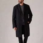 Banana Republic Car Coat Topcoat Mens Large Gray Glen Plaid Wool Blend