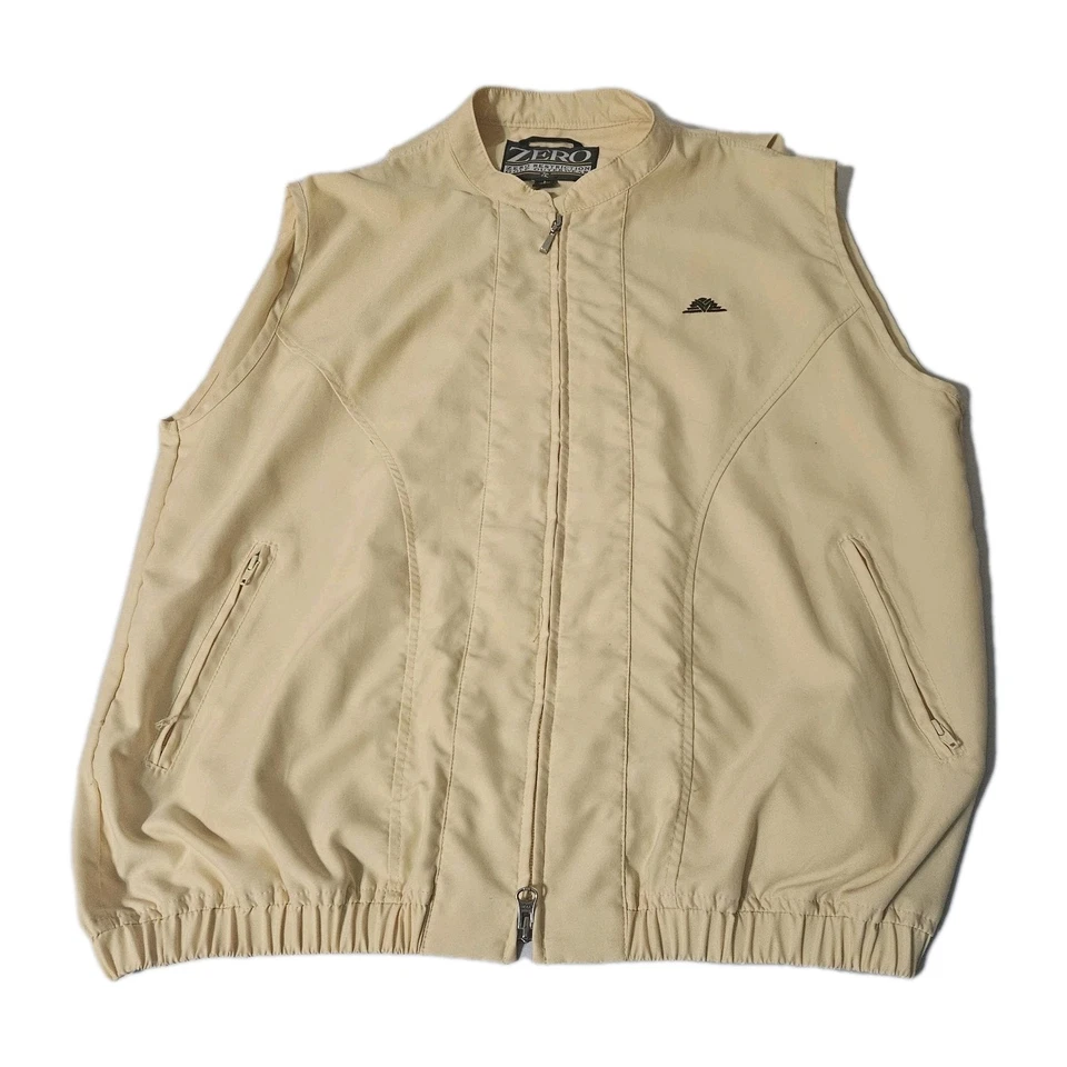 复古零限制背心 L 美国黄色巡回赛全拉链高尔夫女式口袋 — 第 2/4 张图片