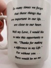 1980S STYLE WHITE COFFEE MUG WOMENS FACE QUOTE ON BACK 4 Inches — photo 3