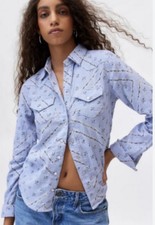 BDG Ariella Printed Western Top Urban Outfitters Floral Buttondown Blouse Size M