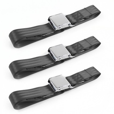 VW Type 1 1968 - 1983 Airplane 2pt Charcoal Lap Bucket Seat Belt Kit - 2 Belts 