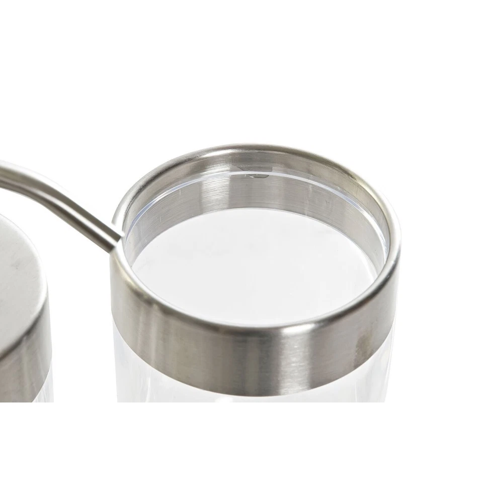 Set da Bagno DKD Home Decor Trasparente Argentato Alluminio polistirene Plast - Immagine 3 di 3