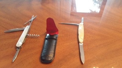 EXCLUSIVITÄTEN - ANTIKE PERLMUTT-KLAPP-TASCHENMESSER MIT DIVERSEN FUNKTIONEN
