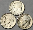 1949 P D S Roosevelt Silver Dime Year Set, 90% Silver, Great For Albums, R-49AB