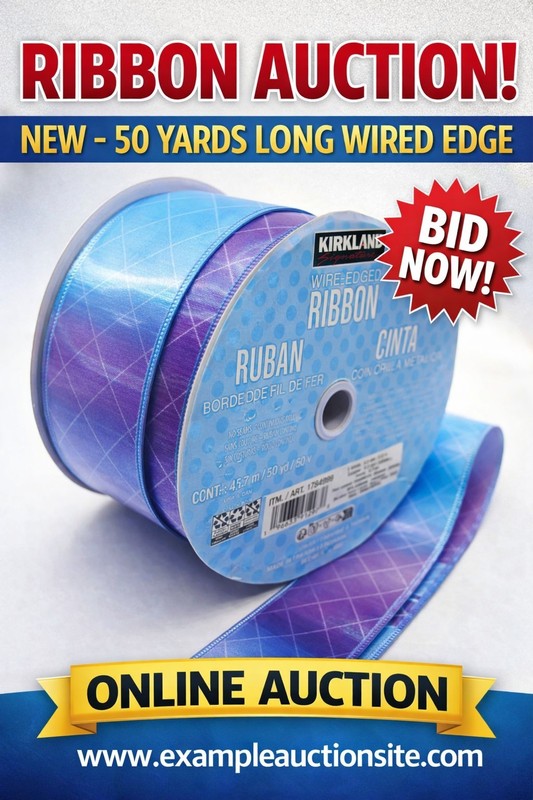 NEW 50 Yards Wired Edge Ribbon Blue Purple Ombre Craft Gift Wrap Decor