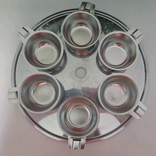 Saladmaster 6-Cup Egg Poacher Insert and Cups Stainless Steel 10 3/8" Vtg