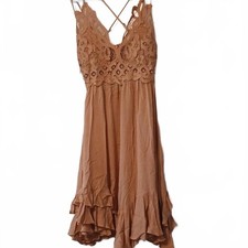 Free People Adella Sleeveless Crochet-Trim Dress Sz XS