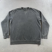 Billabong Sweatshirt Mens XL Gray Crewneck Pullover V-Stitch Fleece Surf Casual