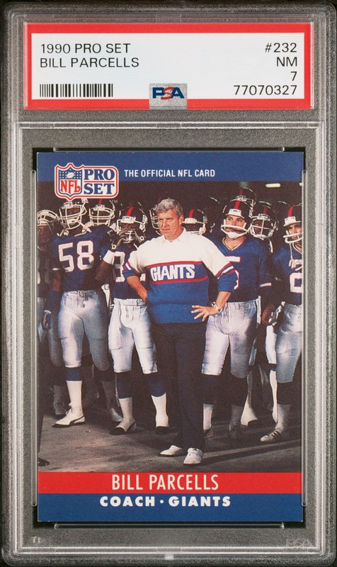 1990 PRO SET #232 BILL PARCELLS PSA 7