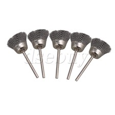 5PCS Silver 25MM Stainless Steel Bowl Shape Wire Brush