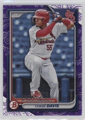 2024 Bowman Prospects Purple Pattern 10/199 Chase Davis #BP-150 1g5d