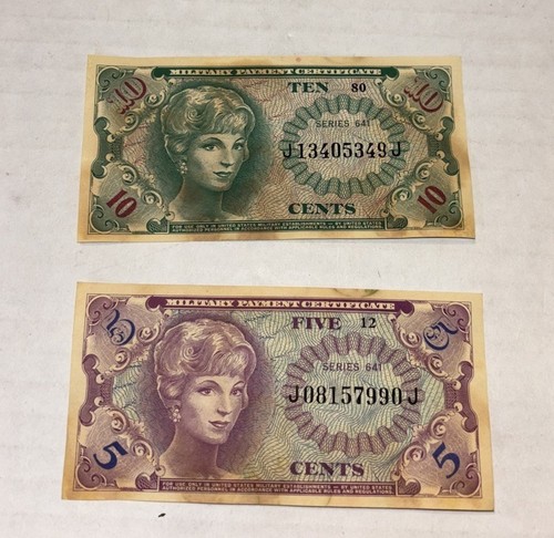 US MPC series 641 5 10 25 50 cents $1(2) $5 7 notes in the lot - Picture 4 of 6