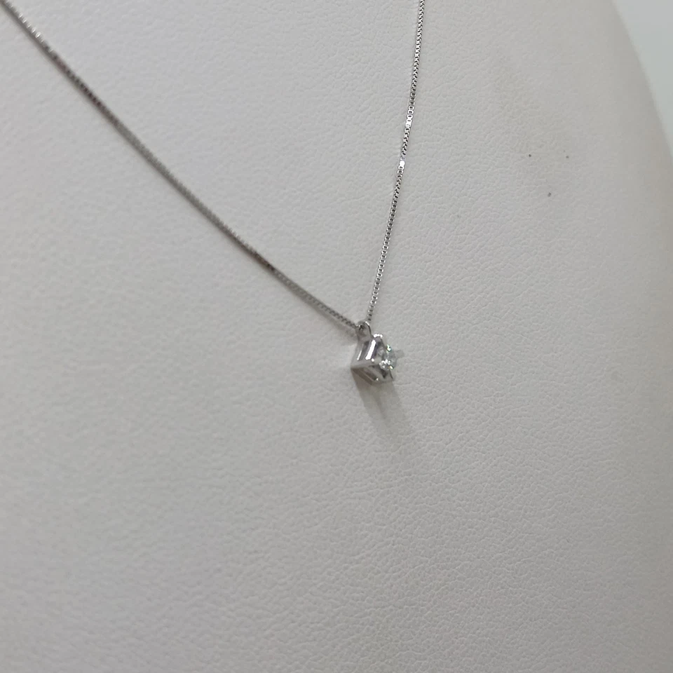 Armonías Collar Punto Luz En Oro Blanco 18KT 750 Y Diamante De 0.08 (0589) - Imagen 4 de 4