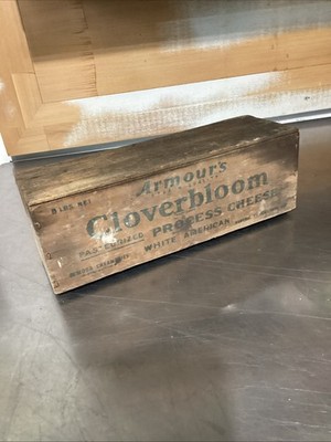 Cloverbloom Wooden Pasteurized Cheese Box Vintage Advertising - Armour s