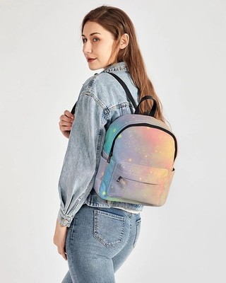 Mini Backpack NWT Custom Made Pastel Design Pink Blue Multiple Pockets New Bag