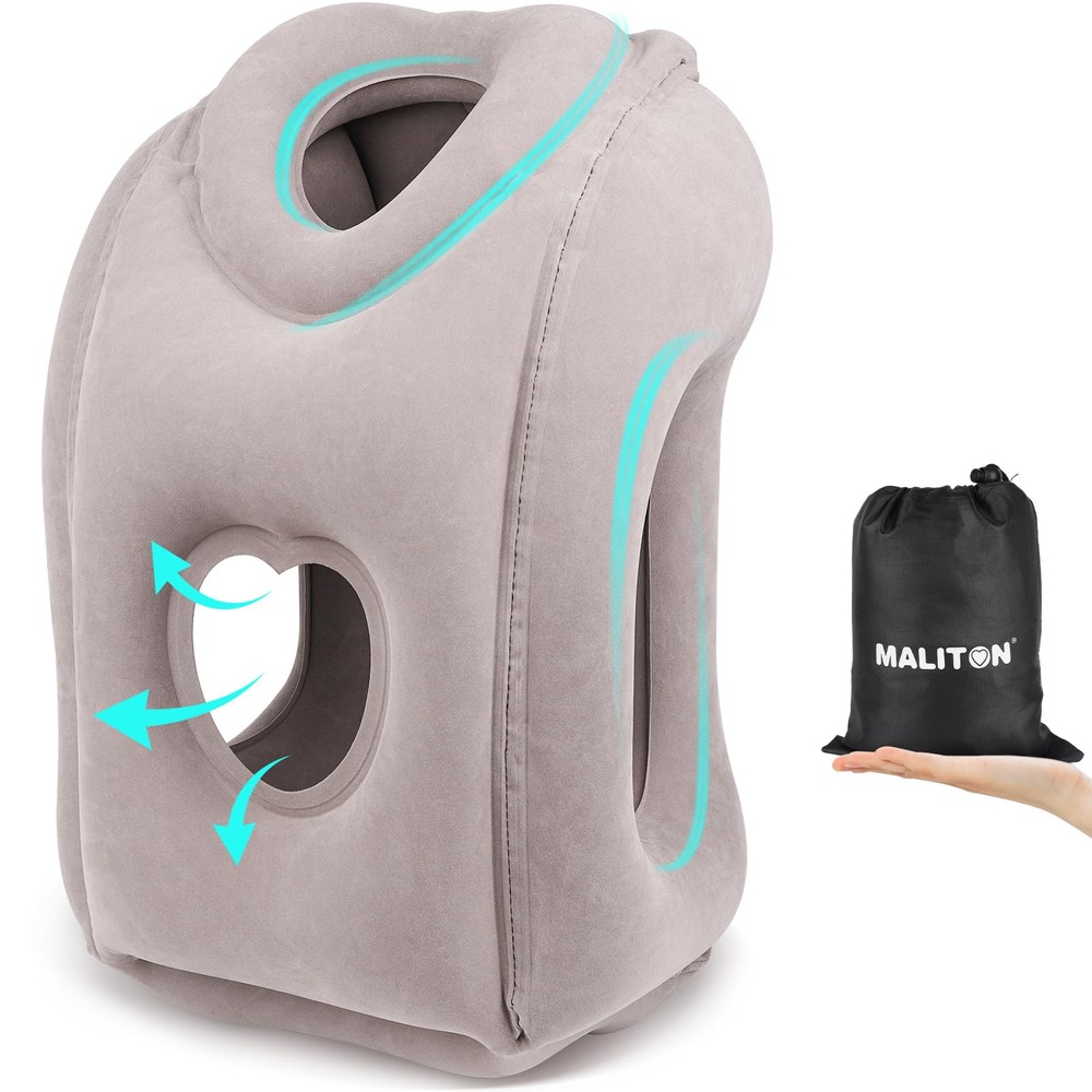 Inflatable Airplane Travel Pillow for Neck Support and Comfortable Sleep