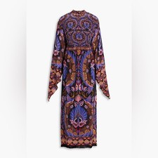 FARM RIO Black Forest Printed crepe de chine maxi dress medium nwt