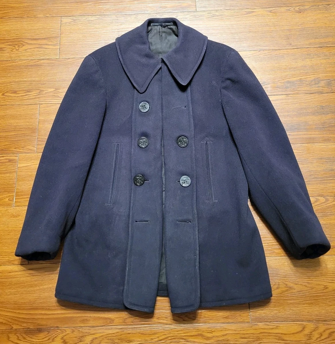 Vintage Navy Pea Coat In Original Ww2 Collectible Us Uniforms for