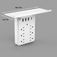 Wall Outlet Extender With Shelf Night Light Surge Protector Wall Power Strip
