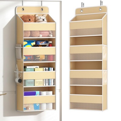 1 Pack 4-Tier over the Door Organizer, Heavy-Duty Large Deep Pocket Hanging w...