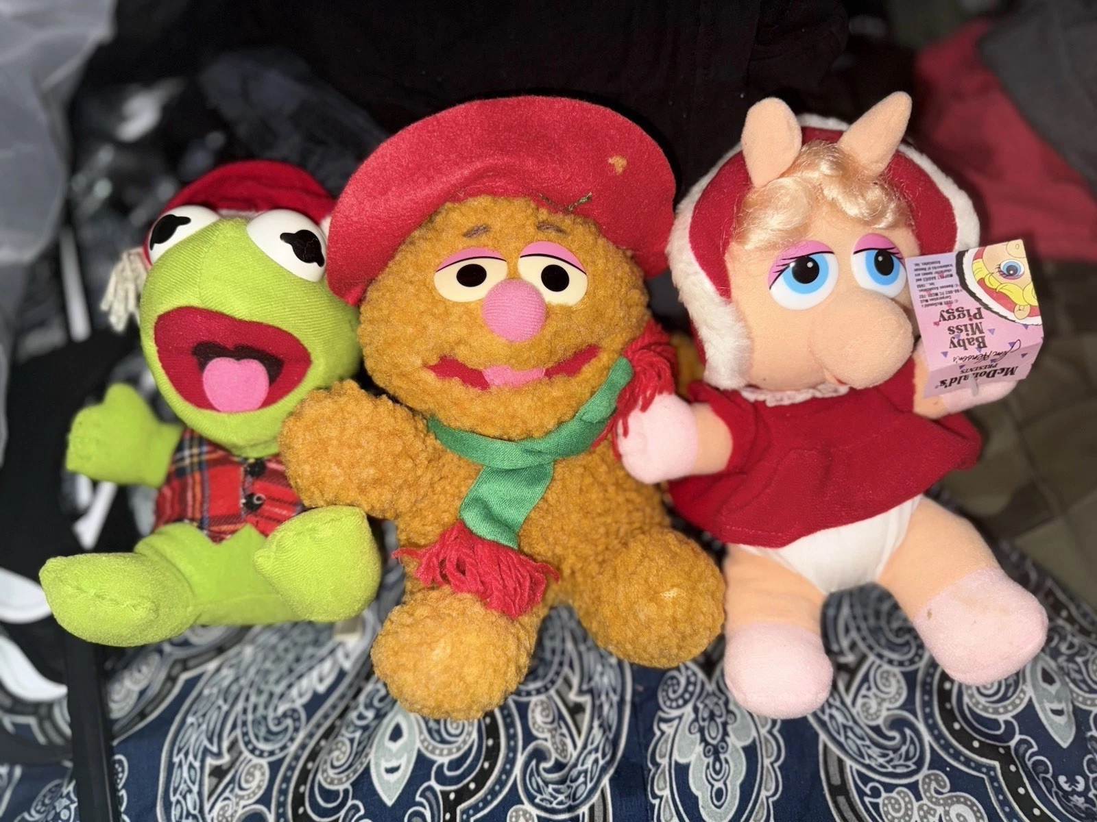 Vintage McDonalds Muppet Babies Plush Christmas Set Miss Piggy Kermit Fozzie