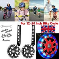 2PCS Universal Flashing Bicycle Stabilisers Kids Bike Training Wheels 12-20Inch