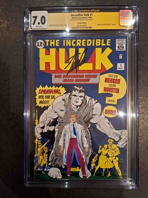 The Incredible Hulk #1 CGC 7.0 Signed Stan Lee, Panini 1999, German