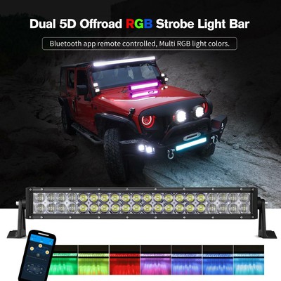 22/" INCH 400W LED Light Bar Offroad Bluetooth Music Multi Color Change 20/" 21/"