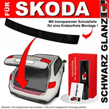 Ladekantenschutz Folie für Skoda Octavia Stufenheck 1U bis 2004 Schwarz glanz