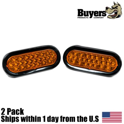 2PK Utility Vehicle 6-1/2'' Oval Amber 24 LED Strobe Emergency Light SL65AO