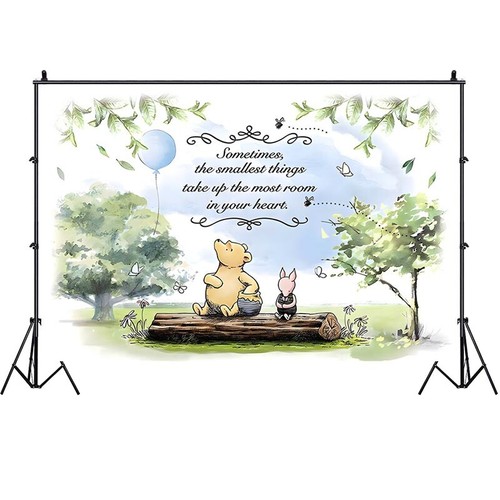 Winnie The Pooh Backdrop Baby Shower Balloon Kids Party Photo Background Banner - Picture 3 of 7
