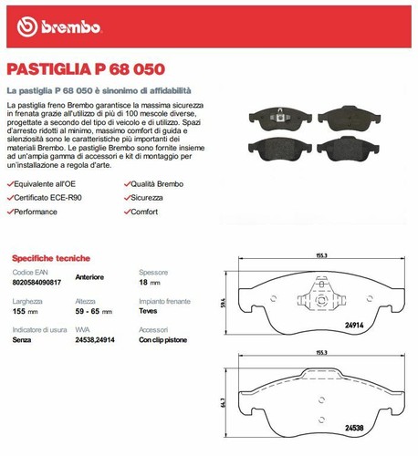 KIT DISCHI + PASTIGLIE FRENO ANTERIORI BREMBO RENAULT MEGANE III 1.9 DCI 08-> - Imagen 3 de 4