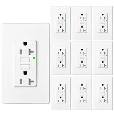20A/125V Tamper Resistant GFCI Outlet Receptacles LED Indicator ETL Certified×10