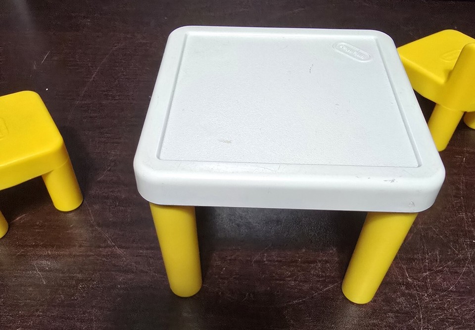Vintage Little Tikes Dollhouse Table & 2 Chairs, Kitchen & Chair & Cozy