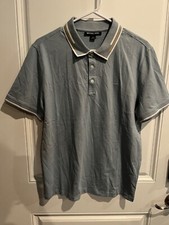 Michael Kors Men's Cotton Classic Fit Lifestyle Polo Shirt Pale Blue Medium NWT