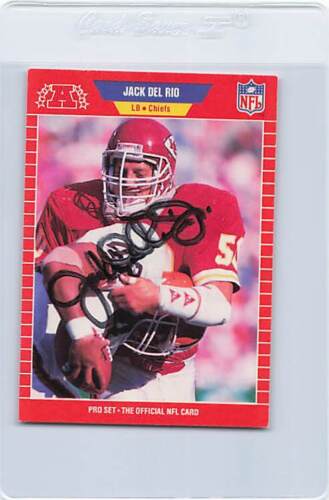 1989 Pro Set #458 Jack Del Rio Chiefs signiertes Auto *K6291
