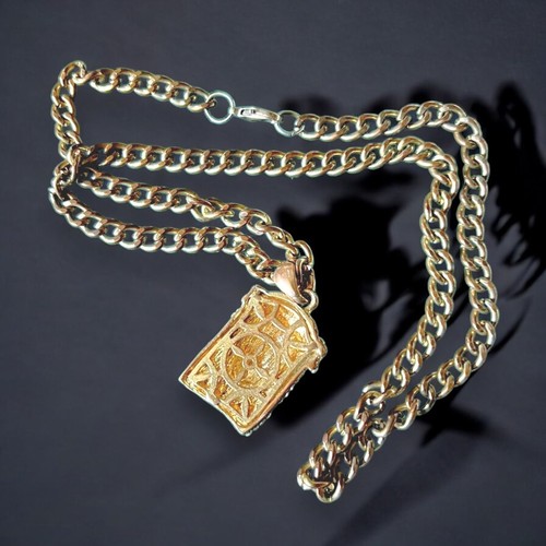 Goldton Jesus Stück Anhänger ausgefroren kubanisches Glied Kette Halskette - Bild 4 von 8