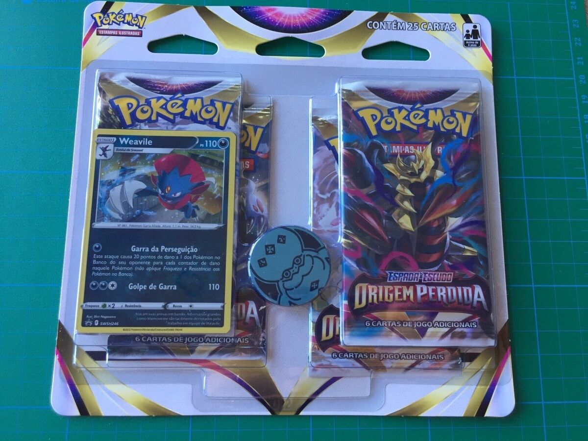 Pokémon Sword & Shield LOST ORIGIN 4-Pack Blister PORTUGUESE Regigigas  Weavile