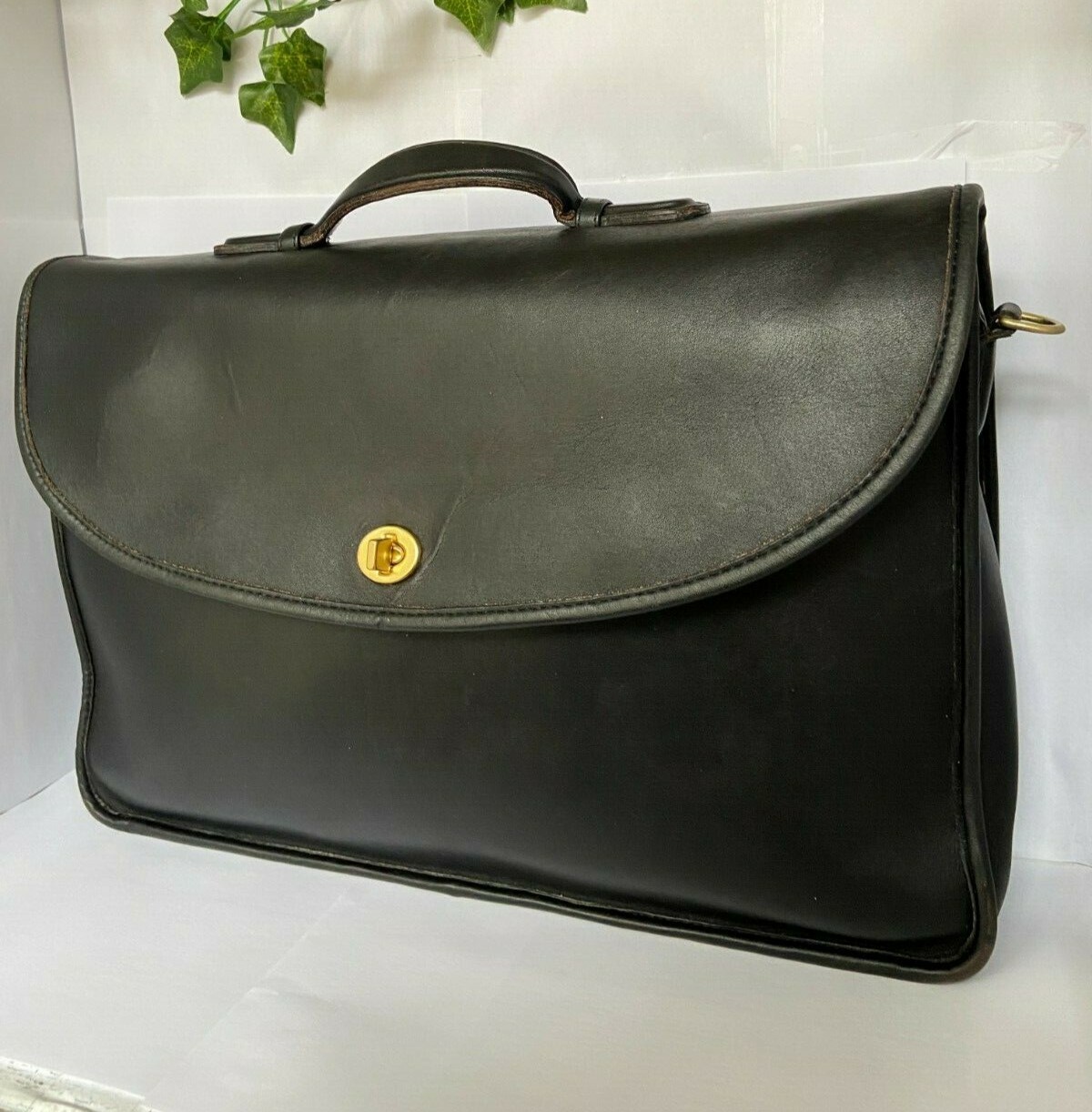 COACH Vintage Black Leather "Lexington" Briefcase Ref… Gem