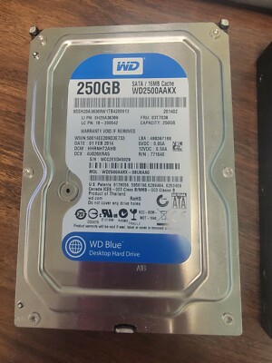 Disque Dur WD Western Digital 250GB 7200 RPM SATA - Modèle WD2500AAKX, Occasion