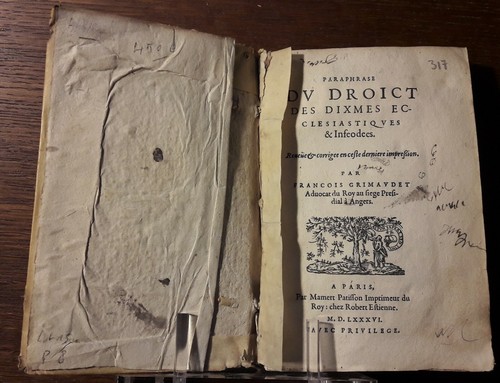François GRIMAUDET, Paraphrase du droict des dixmes ecclésiastiques & Inféodées. - Picture 7 of 8